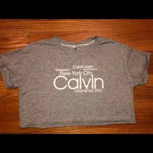 LIKE NEW Calvin Klein Grey Crop Top